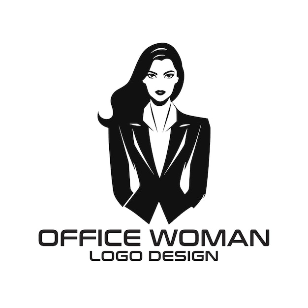 Office Woman vector logo design