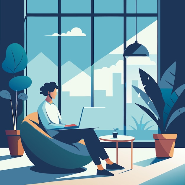 Vector office work flat illustration