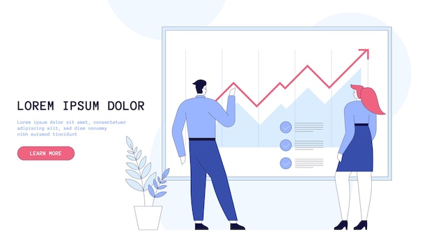 Office worker analyze growth arrow graph business