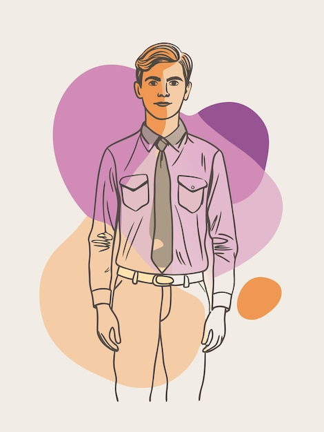 Vector office worker full body vector art illustration