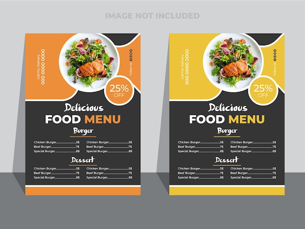 official delicious Food menu template design