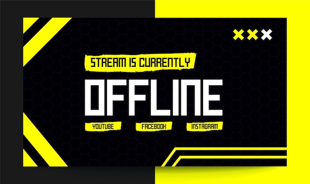 Offline gaming thumbnail and web banner editable vector template