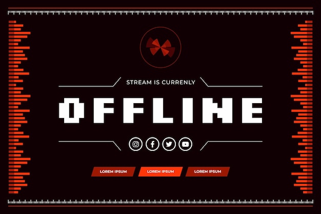 Vector offline twitch banner in gammer style