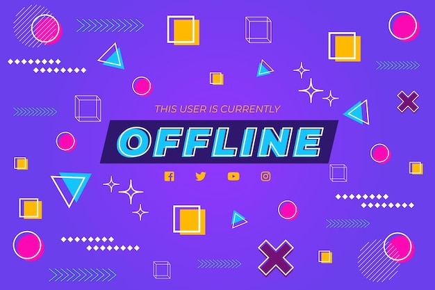 Offline twitch banner memphis design