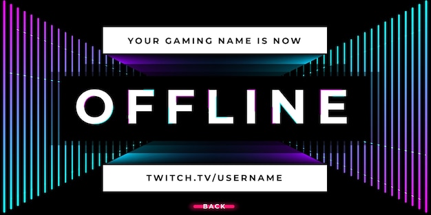 Vector offline twitch banner streaming