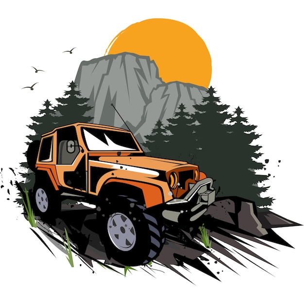 Vector offraod adventure jeep