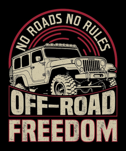 Offroad Adventure vehicle solid color jeep vector typography tshirt design