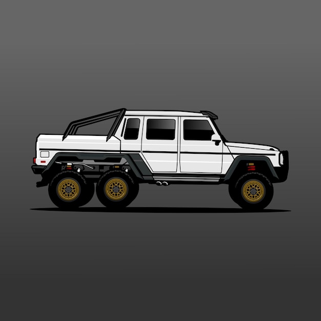 Offroad Car 6x4 Gclass white color