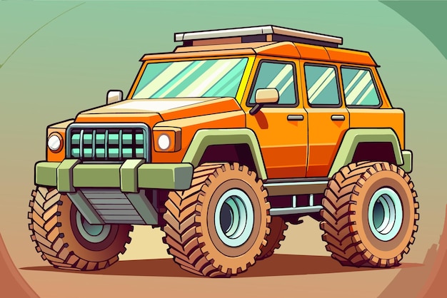 offroad car jeep SUV offroad vector illustration cartoon ATV auto automobile machine