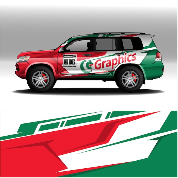 Offroad car vector wrap template editable