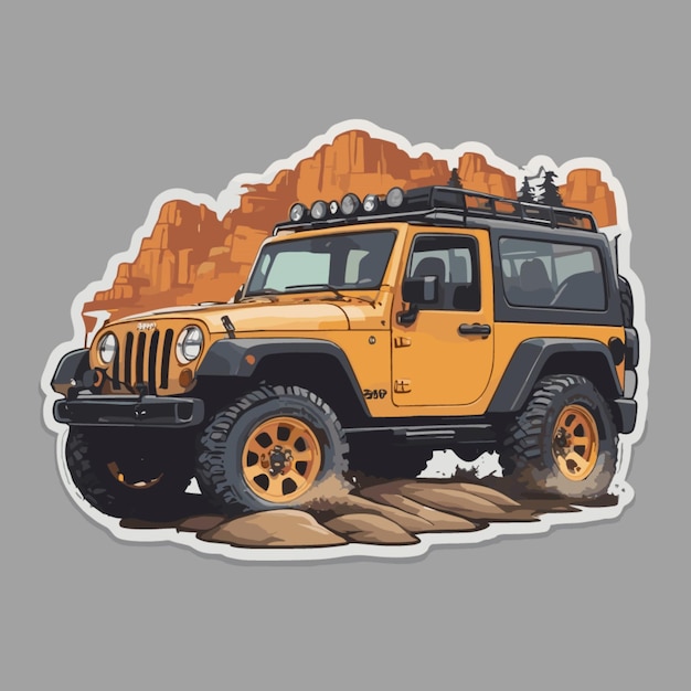 Vector offroad jeep cartoon vector