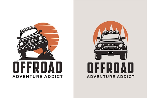 Offroad Suv car logo icon  template set