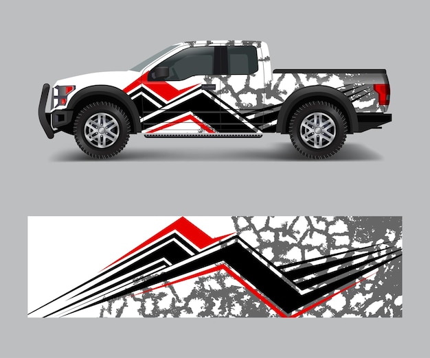 Offroad vehicle wrap design vector Pickup truck decal wrap design vector