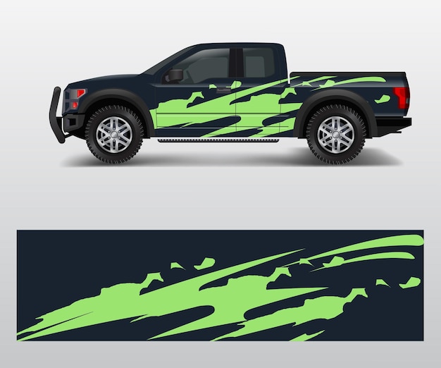 Offroad vehicle wrap design vector Pickup truck decal wrap design vector