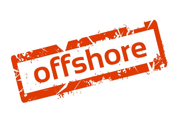 Vector offshore red stamp grunge sign