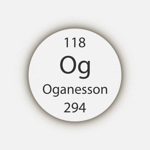 Oganesson symbol Chemical element of the periodic table Vector illustration