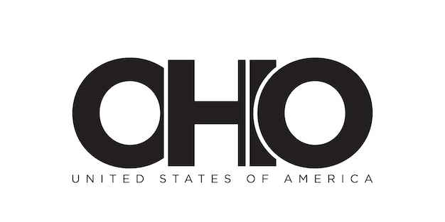 Ohio USA typography slogan design America logo with graphic city lettering for print and web