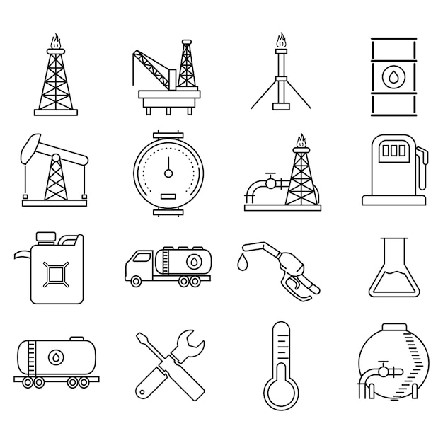 Oil And Energy Resources Icons Vector Iconic design