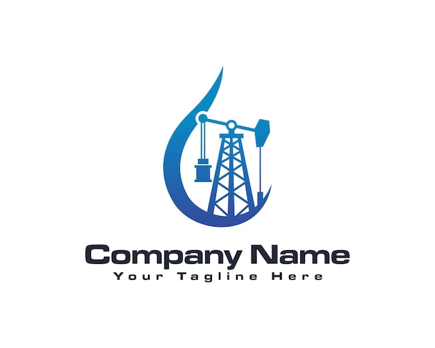 Oil and gas drilling industry minimal logo design