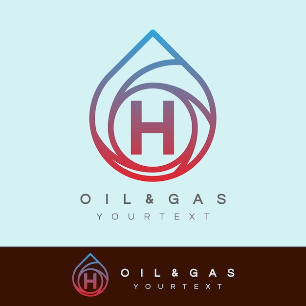 oil and gas initial Letter H Logo design