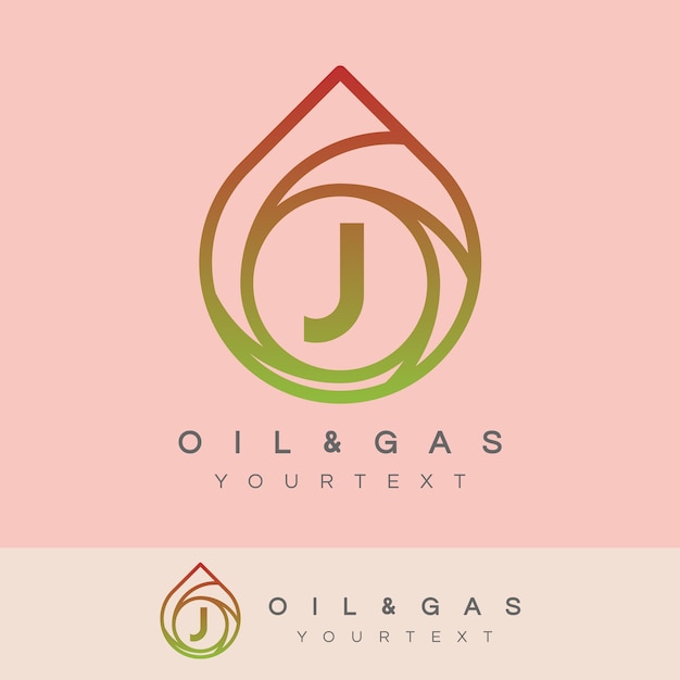 oil and gas initial Letter J Logo design