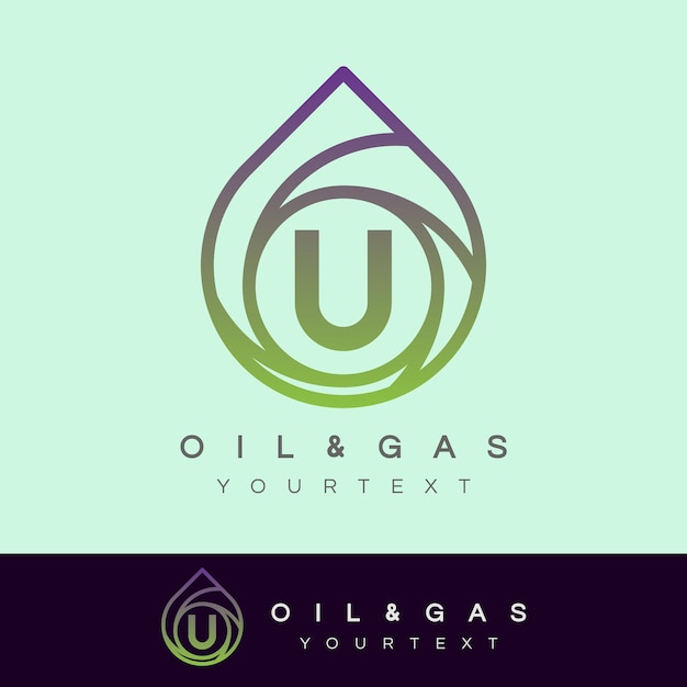 oil and gas initial Letter U Logo design