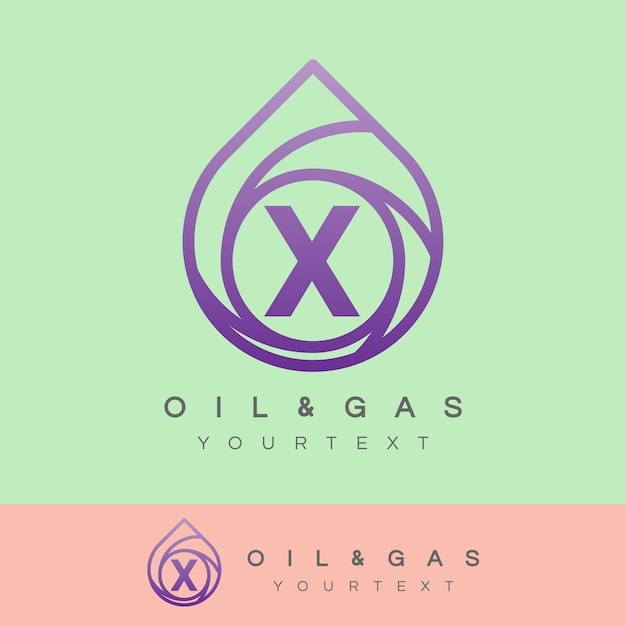 oil and gas initial Letter X Logo design