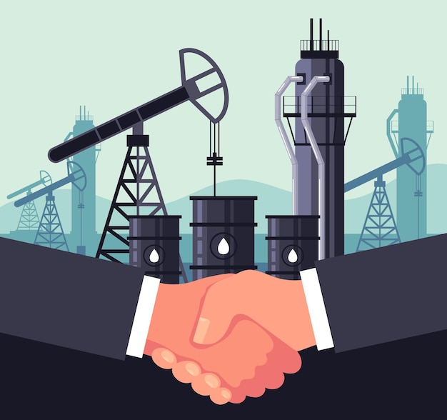 Oil petroleum gas industry business deal background concept graphic design element