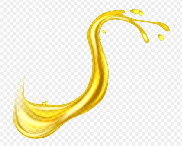 Vector oil splashing isolated fruit beverage elements for advertising or package design realistic yellow