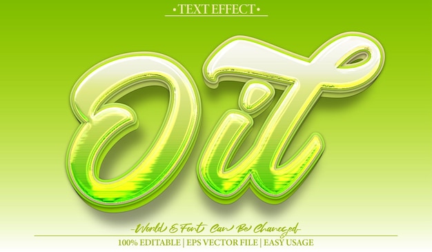 Oil Vector Text Effect Editable Alphabet Olive Liquid Organic