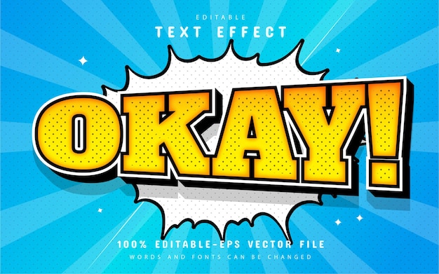 Okay text effect comic style