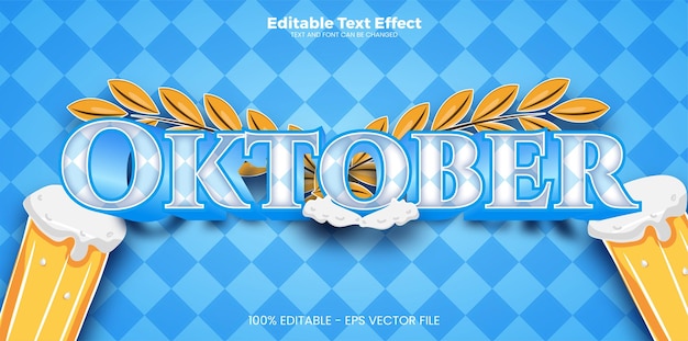 Oktober editable text effect in modern trend style