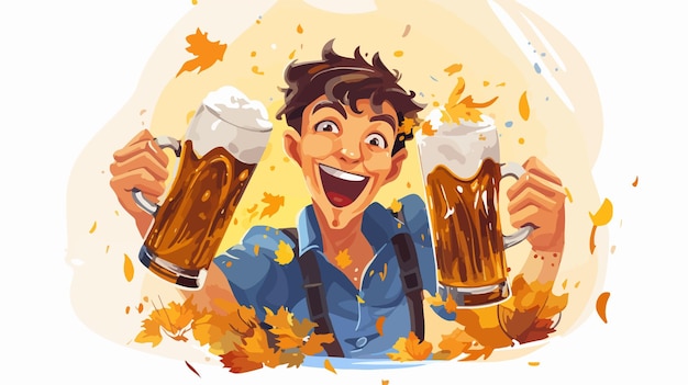 Oktoberfest 2D Flat Cartoon Vector Illustration