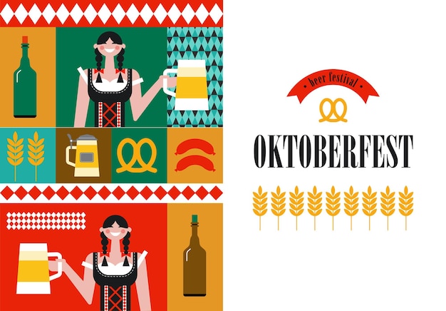 Oktoberfest Abstract poster Beer festival in Germany