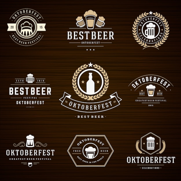 Oktoberfest badges and logos set