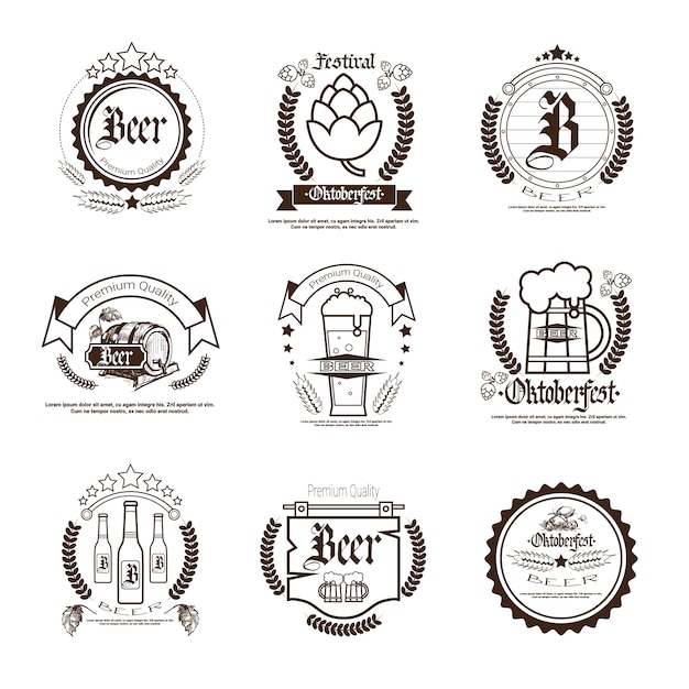 Oktoberfest Beer Festival Badge Set