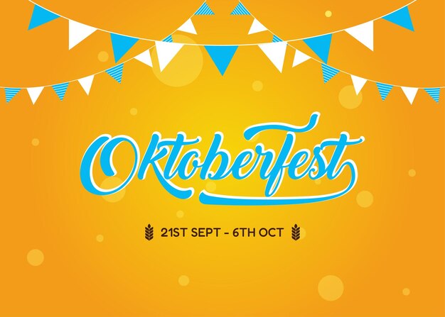 Vector oktoberfest beer festival banner illustration and typography