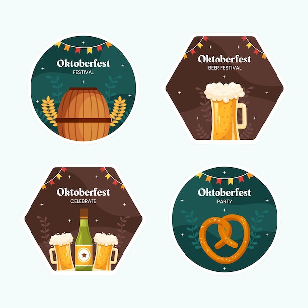 Oktoberfest Beer Festival Label Template Cartoon Background Vector Illustration