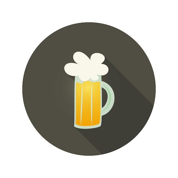 Oktoberfest beer glass mug circle dark brown icon. Vector illustration