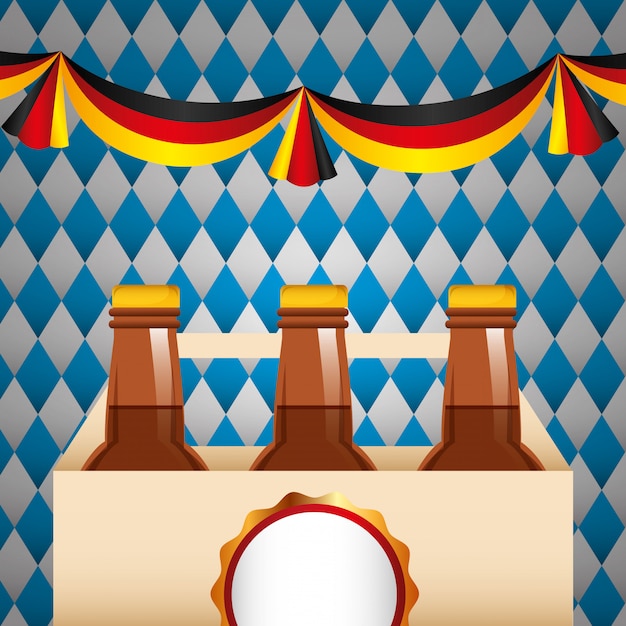 Oktoberfest celebration illustration, beer festival 