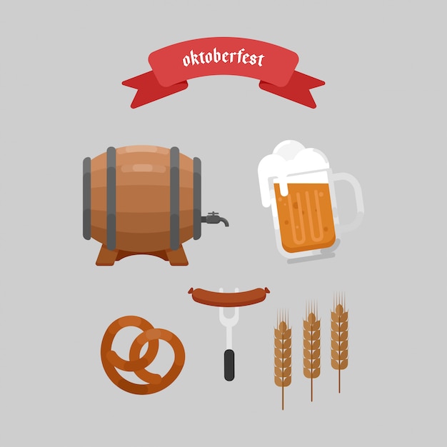 OKTOBERFEST ELEMENTS FLAT ILLUSTRATION