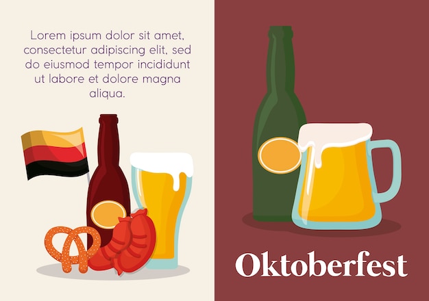 Oktoberfest festival design with icon vectot ilustration