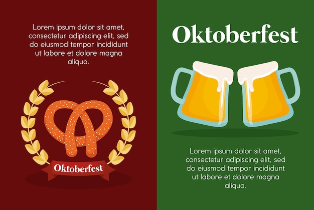 Oktoberfest festival design with icon vectot ilustration