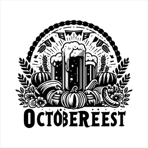 Oktoberfest festival silhouette Octoberfest Day silhouette art