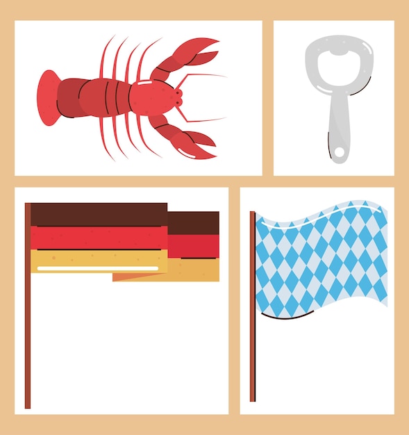 Oktoberfest flags icons