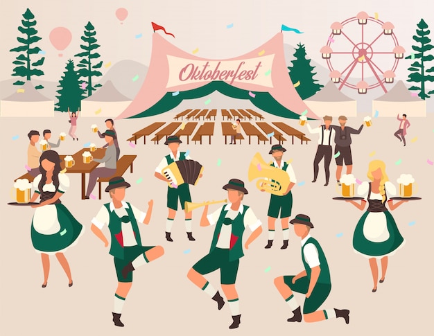 Oktoberfest flat vector illustration