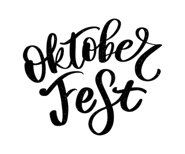 Oktoberfest handwritten lettering. Oktoberfest typography   for greeting cards and poster. Beer Festival vector banner. Design template celebration. Vector illustration.