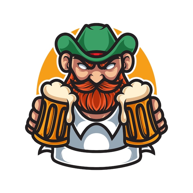 OKTOBERFEST MASCOT LOGO BADGE RIBBON