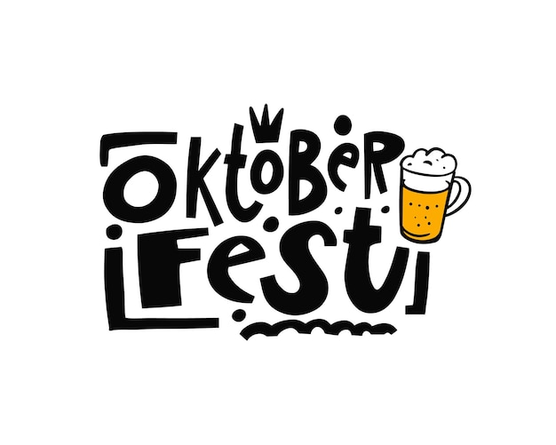 Oktoberfest modern typography lettering text. Vector illustration.