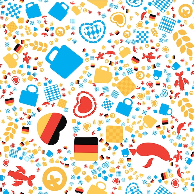 Oktoberfest Seamless Pattern With Drink and Food